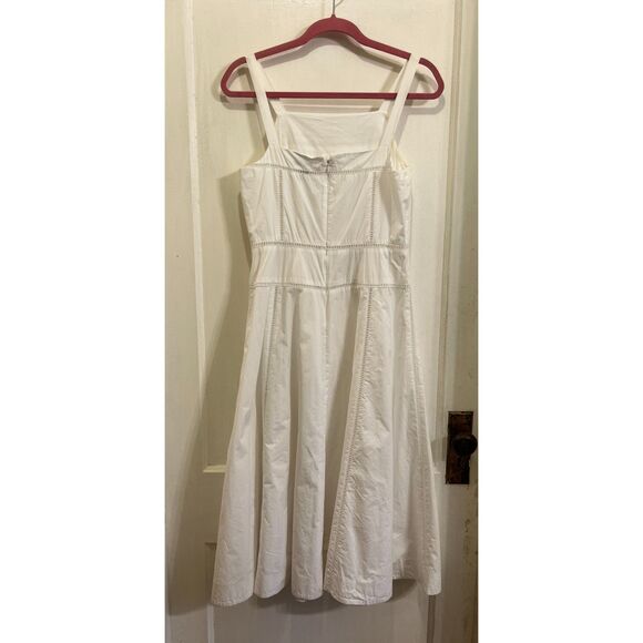J. Crew White 100% Cotton Strappy Fit Flare Summer Midi Dress  Women's Size 4 - Picture 6 of 10